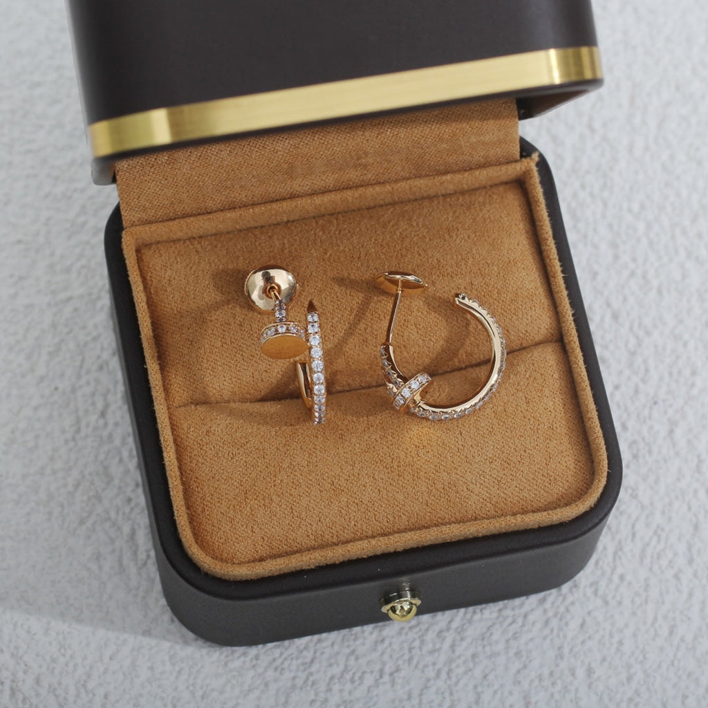 [Plus&Max]JUSTE EARRINGS 12.75MM PINK GOLD DIAMOND