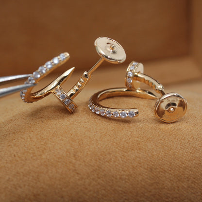 [Max Jewelry ]JUSTE EARRINGS 12.75MM PINK GOLD DIAMOND