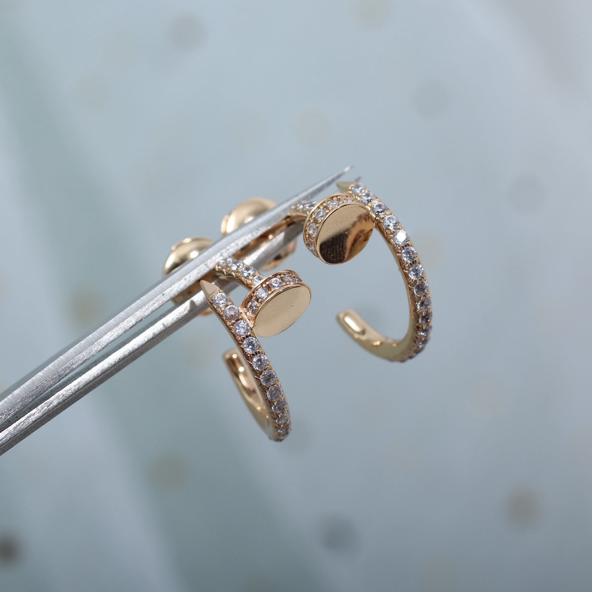 [Max Jewelry ]JUSTE EARRINGS 12.75MM PINK GOLD DIAMOND