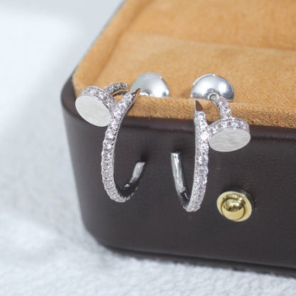 [Max Jewelry ]JUSTE EARRINGS 12.75MM SILVER DIAMOND