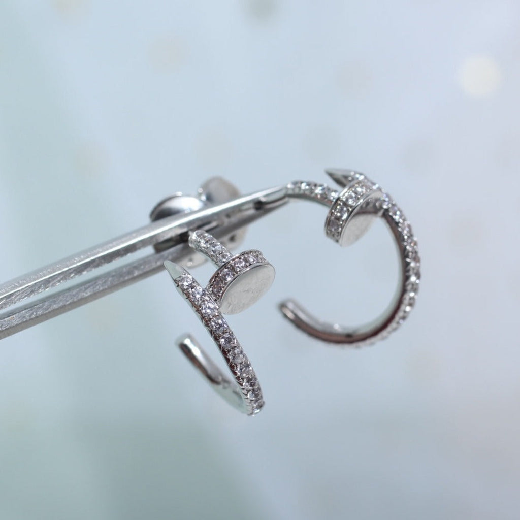 [Plus&Max]JUSTE EARRINGS 12.75MM SILVER DIAMOND