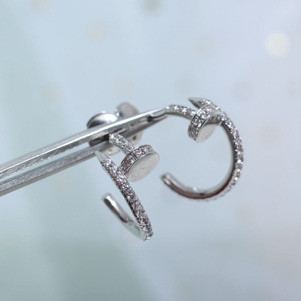 [Max Jewelry ]JUSTE EARRINGS 12.75MM SILVER DIAMOND