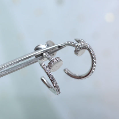 [Max Jewelry ]JUSTE EARRINGS 12.75MM SILVER DIAMOND