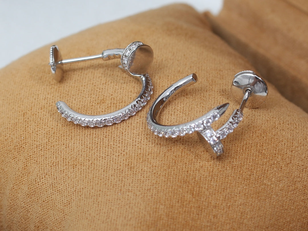 [Max Jewelry ]JUSTE EARRINGS 12.75MM SILVER DIAMOND