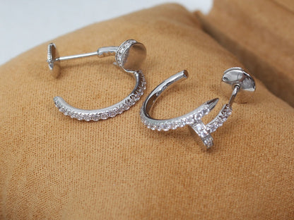 [Max Jewelry ]JUSTE EARRINGS 12.75MM SILVER DIAMOND