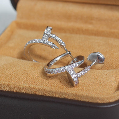 [Max Jewelry ]JUSTE EARRINGS 12.75MM SILVER DIAMOND