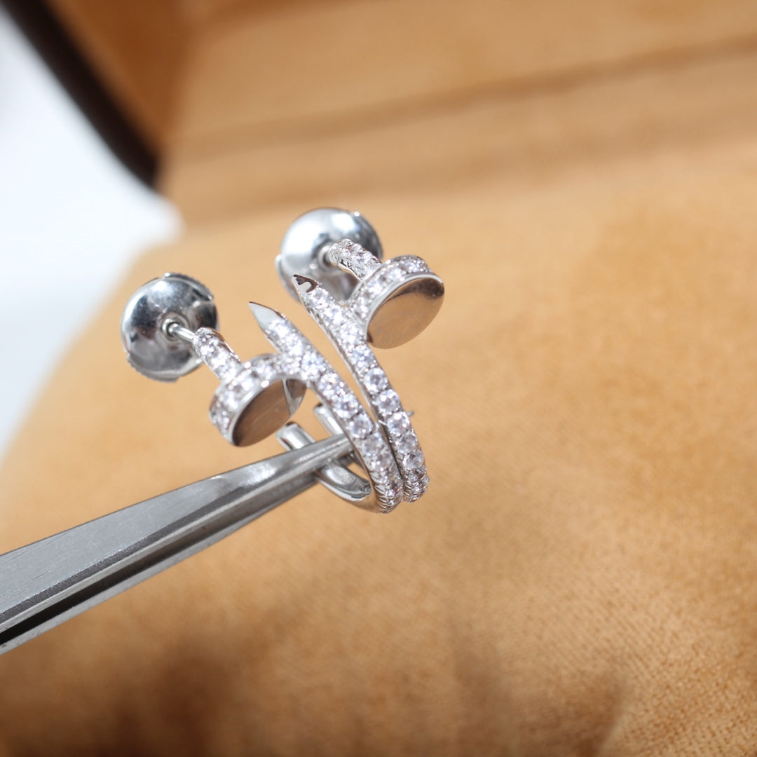[Max Jewelry ]JUSTE EARRINGS 12.75MM SILVER DIAMOND