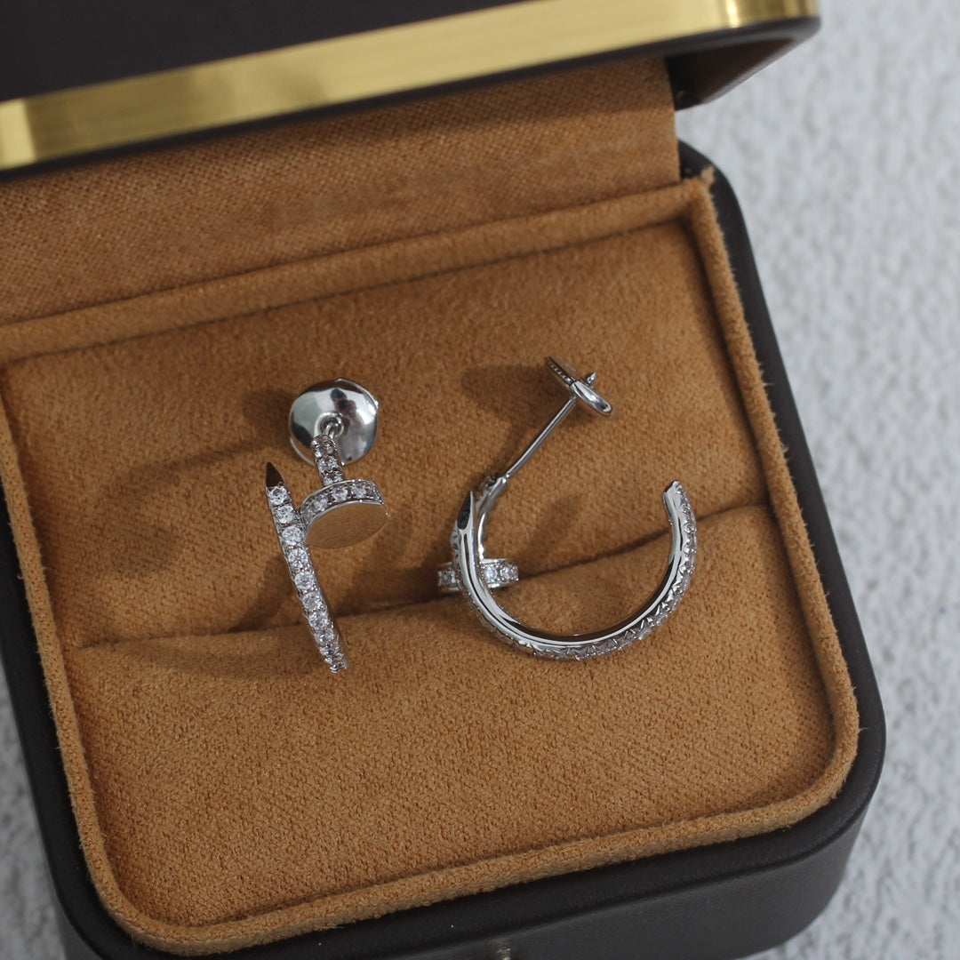 [Max Jewelry ]JUSTE EARRINGS 12.75MM SILVER DIAMOND