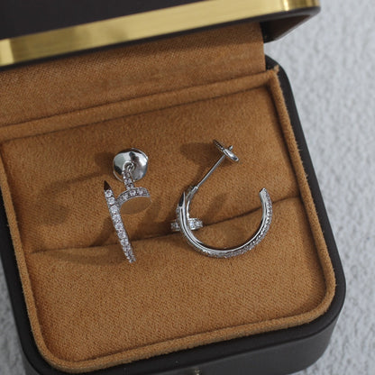 [Max Jewelry ]JUSTE EARRINGS 12.75MM SILVER DIAMOND