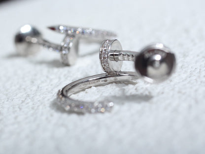 [Max Jewelry ]JUSTE EARRINGS 12.75MM SILVER DIAMOND