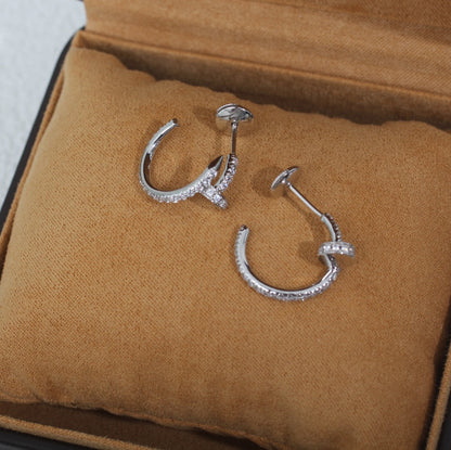 [Max Jewelry ]JUSTE EARRINGS 12.75MM SILVER DIAMOND