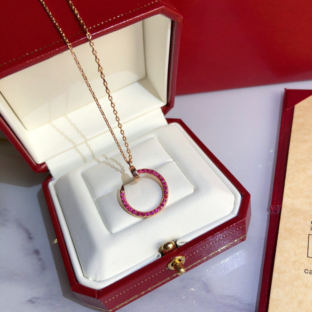 [Plus&Max]JUSTE NECKLACE GOLD RED DIAMONDS