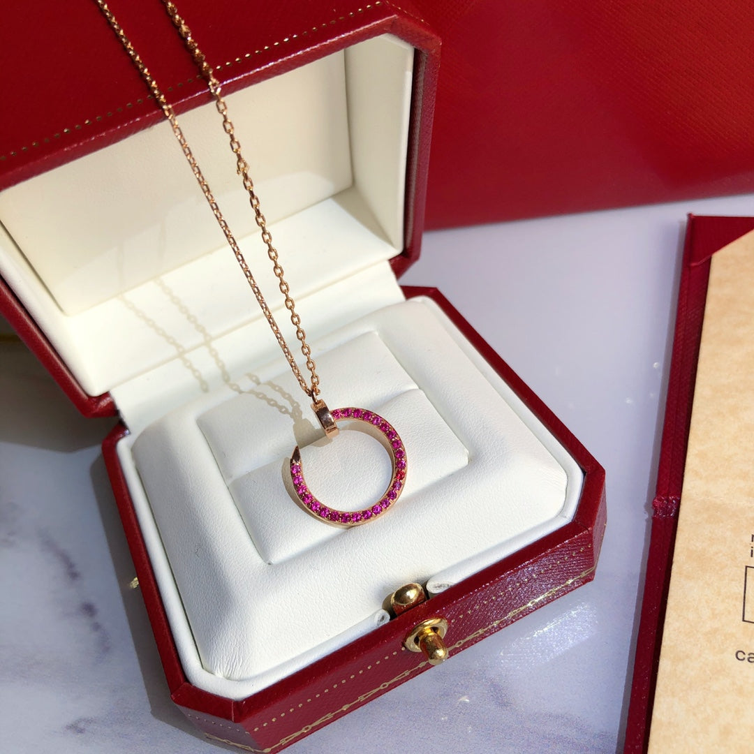 [Max Jewelry ]JUSTE NECKLACE GOLD RED DIAMONDS