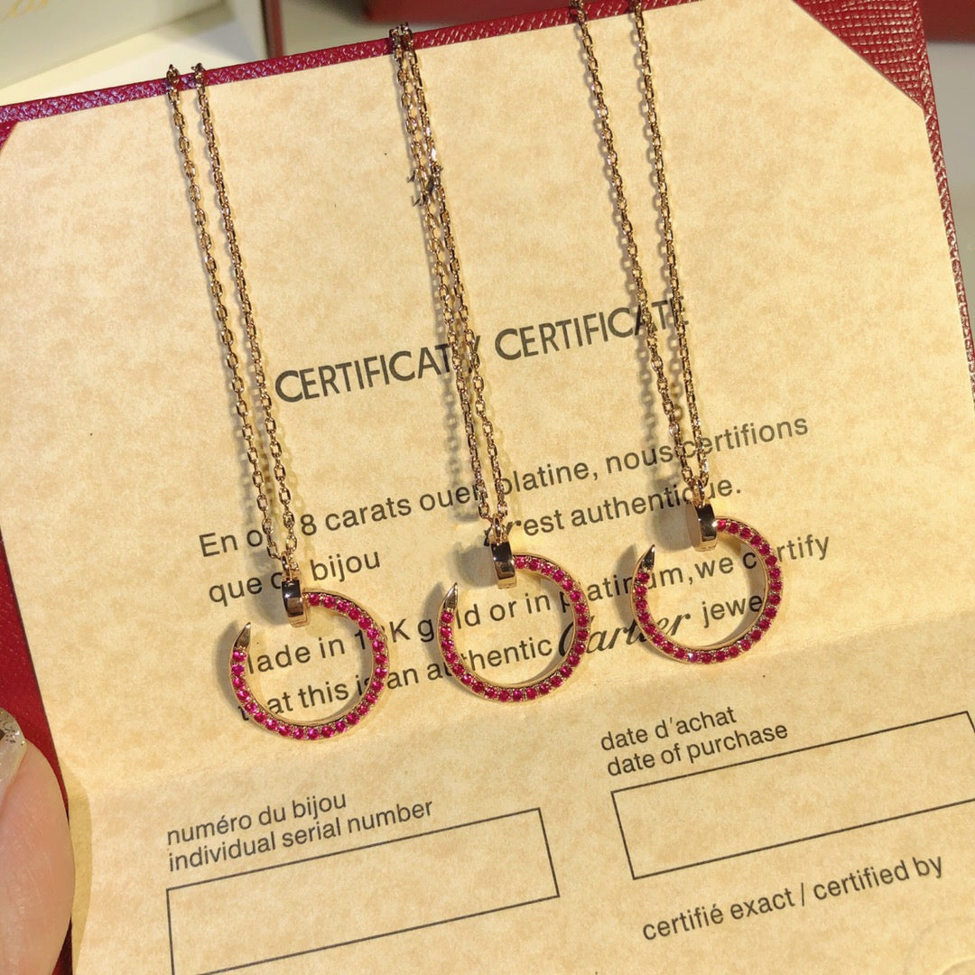 [Max Jewelry ]JUSTE NECKLACE GOLD RED DIAMONDS