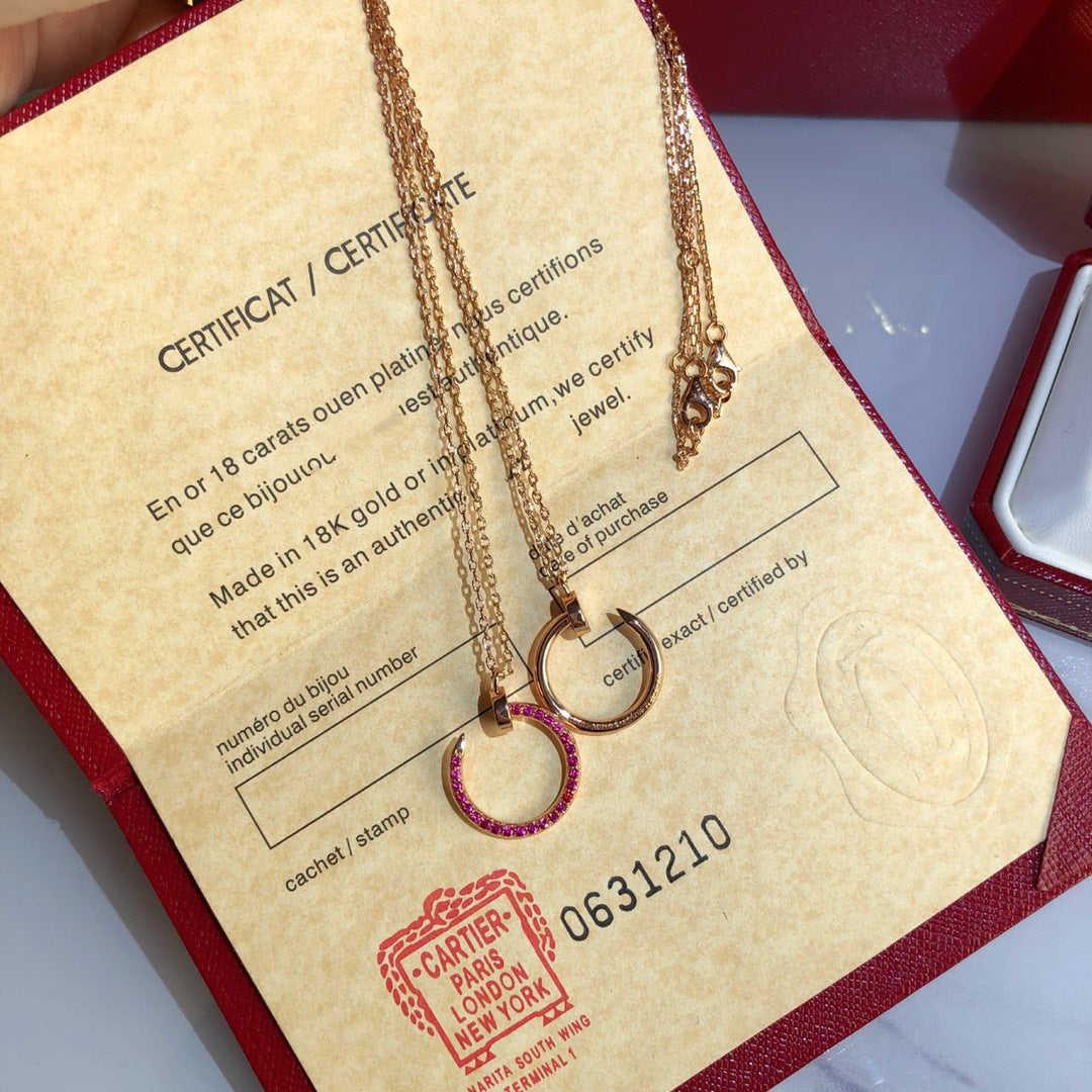 [Max Jewelry ]JUSTE NECKLACE GOLD RED DIAMONDS