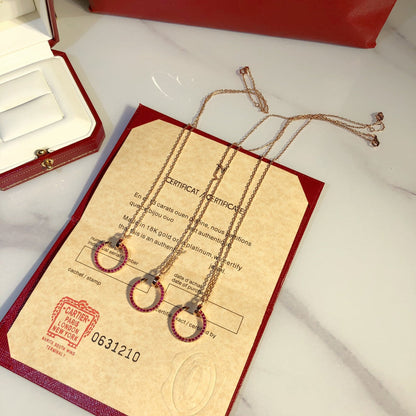 [Max Jewelry ]JUSTE NECKLACE GOLD RED DIAMONDS