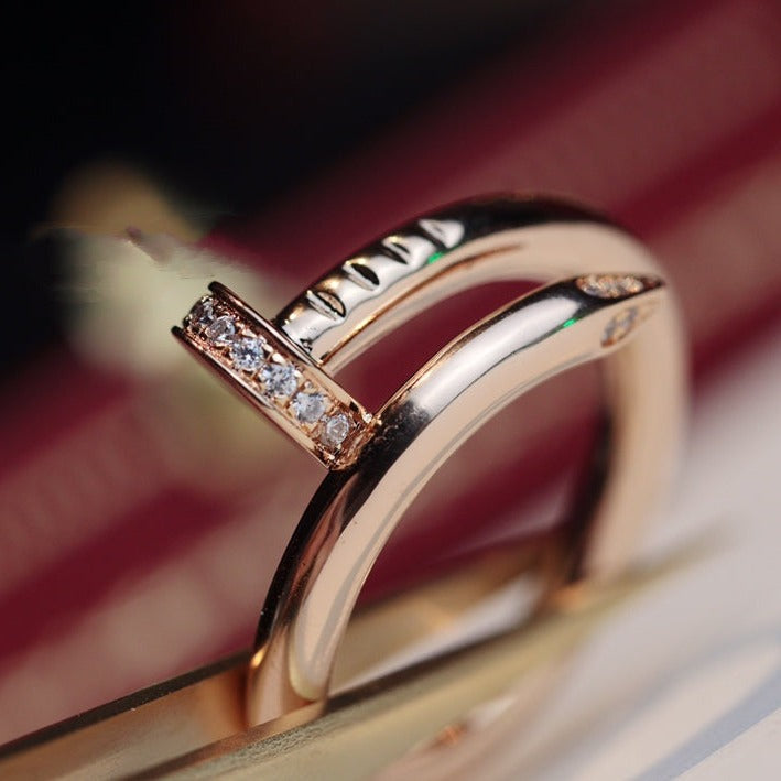 [Max Jewelry ]JUSTE RING 2.65MM PINK GOLD DIAMOND