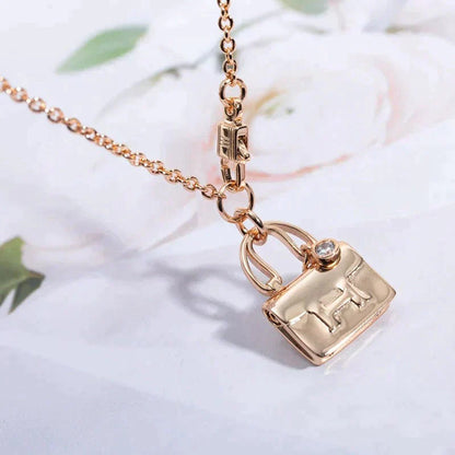 [Max Jewelry ]AMULETTE PEDANT ROSE GOLD NECKLACE