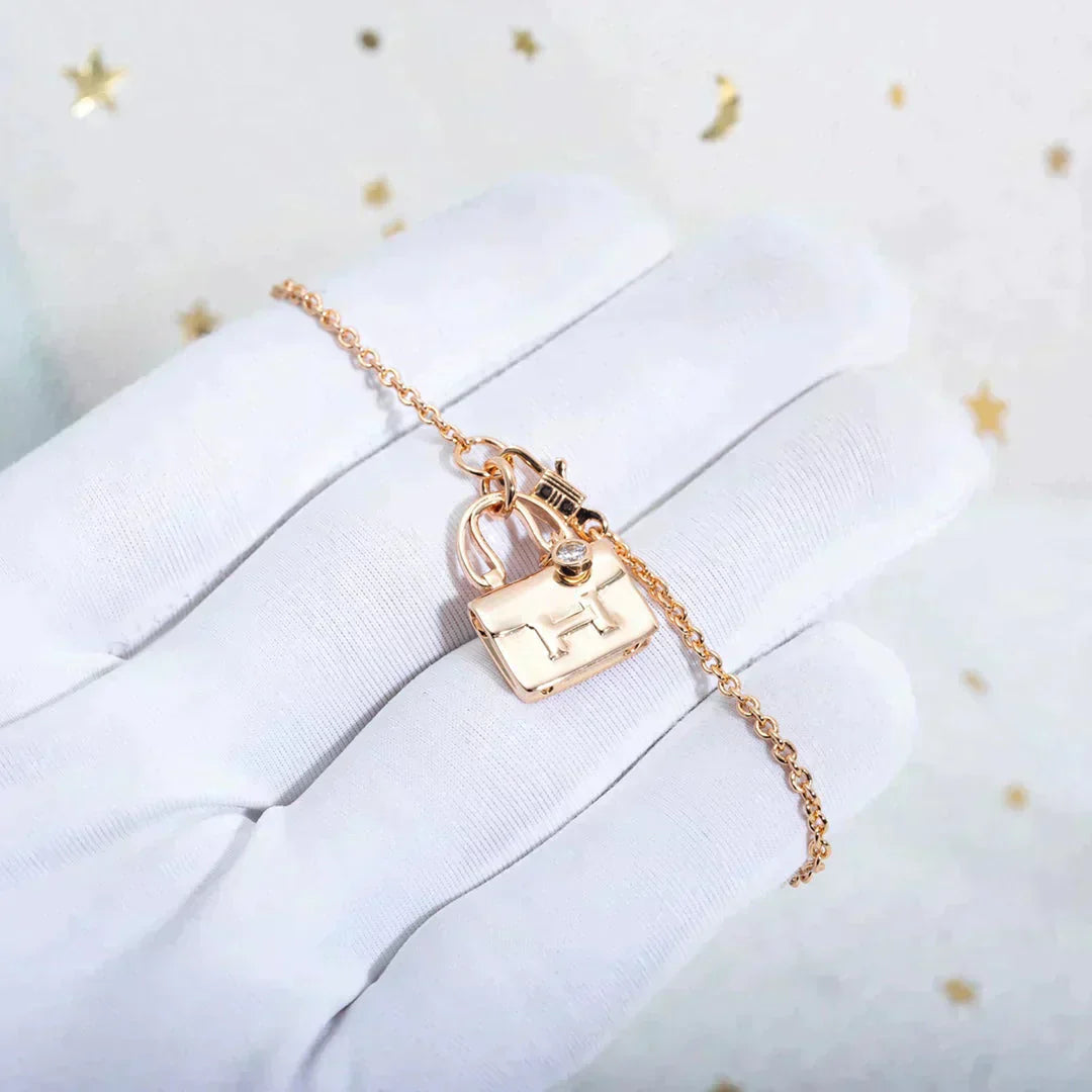 [Max Jewelry ]AMULETTE PEDANT ROSE GOLD NECKLACE