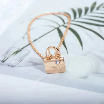 [Max Jewelry ]AMULETTE PEDANT ROSE GOLD NECKLACE