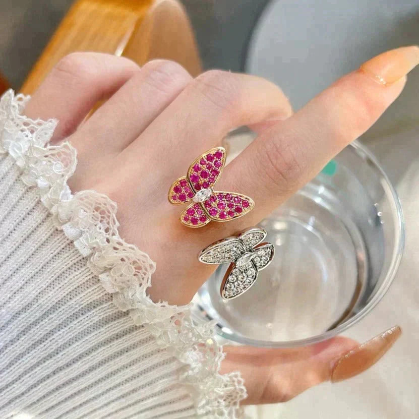 [Max Jewelry ]TWIN BUTTERFLY DIAMOND RING