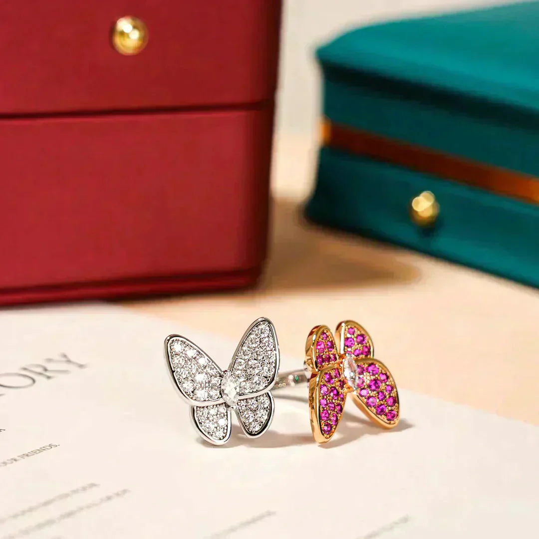 [Max Jewelry ]TWIN BUTTERFLY DIAMOND RING