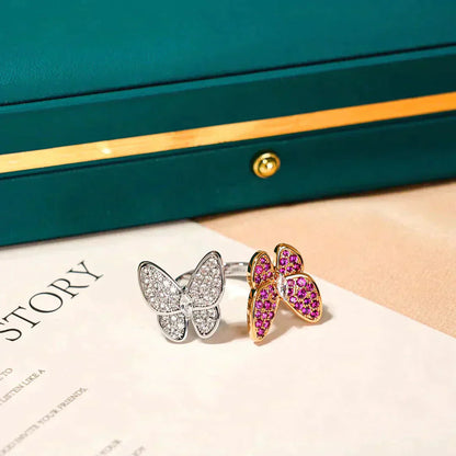 [Max Jewelry ]TWIN BUTTERFLY DIAMOND RING