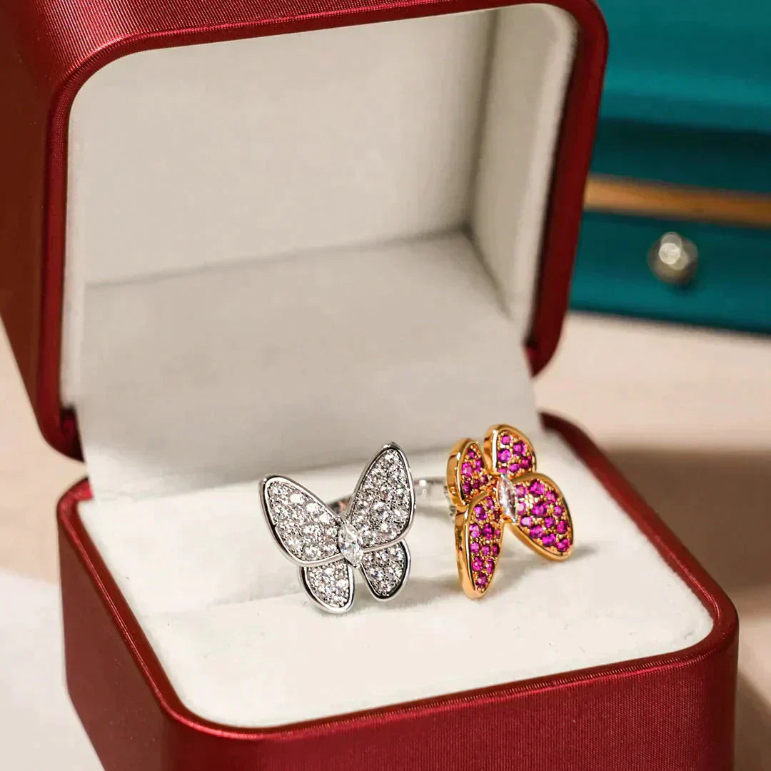 [Max Jewelry ]TWIN BUTTERFLY DIAMOND RING