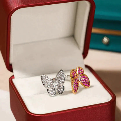 [Max Jewelry ]TWIN BUTTERFLY DIAMOND RING