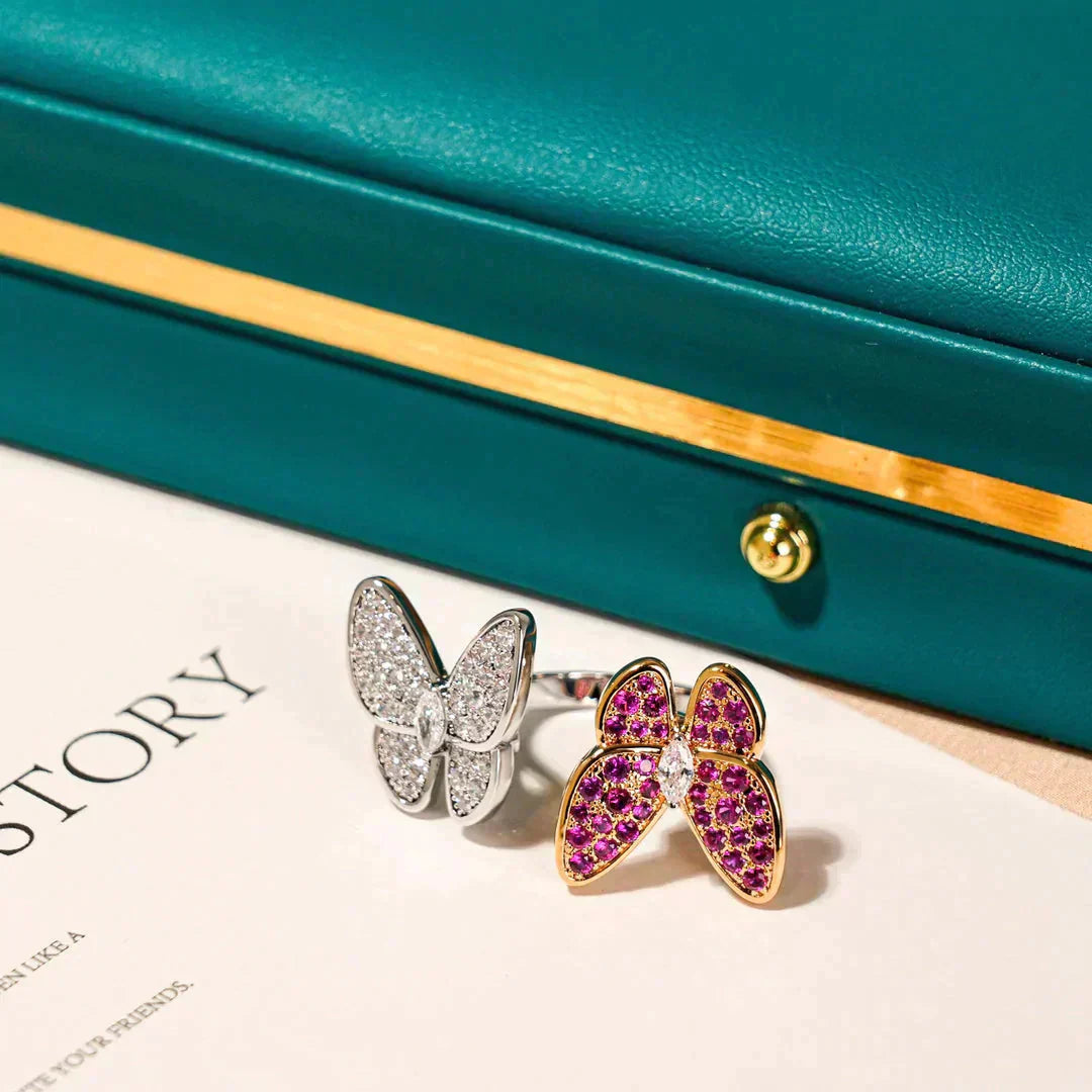 [Max Jewelry ]TWIN BUTTERFLY DIAMOND RING