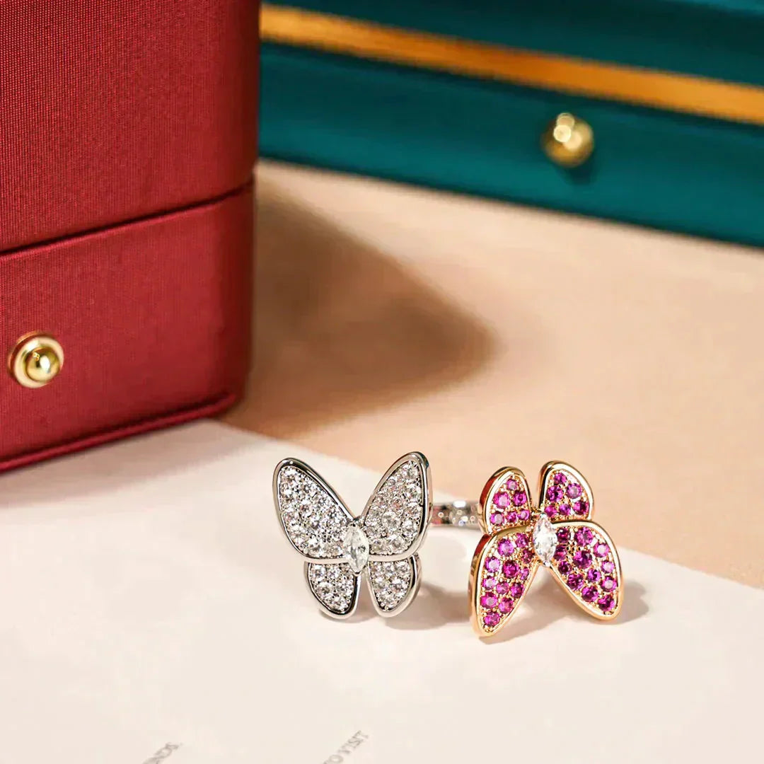 [Max Jewelry ]TWIN BUTTERFLY DIAMOND RING