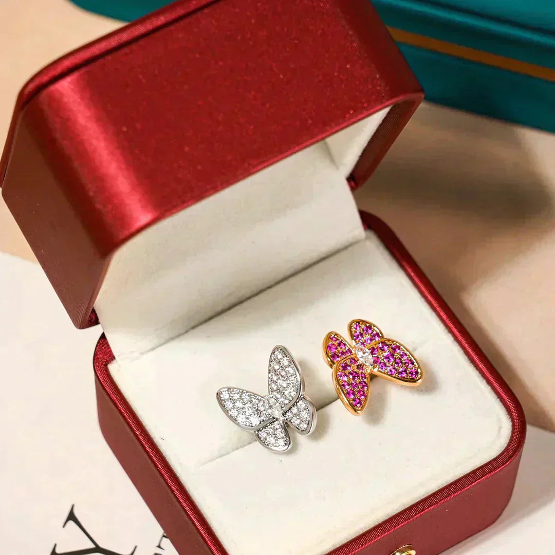 [Max Jewelry ]TWIN BUTTERFLY DIAMOND RING