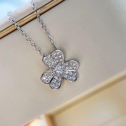 [Max Jewelry ]CLOVER DIAMOND NECKLACE SILVER