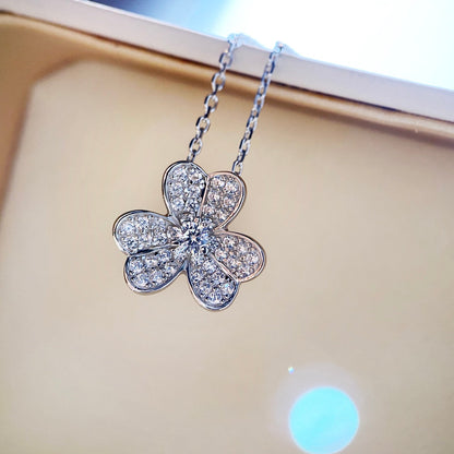[Max Jewelry ]CLOVER DIAMOND NECKLACE SILVER