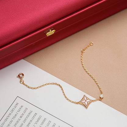 [Max Jewelry ]STAR 1 DIAMOND PINK GOLD BRACELET