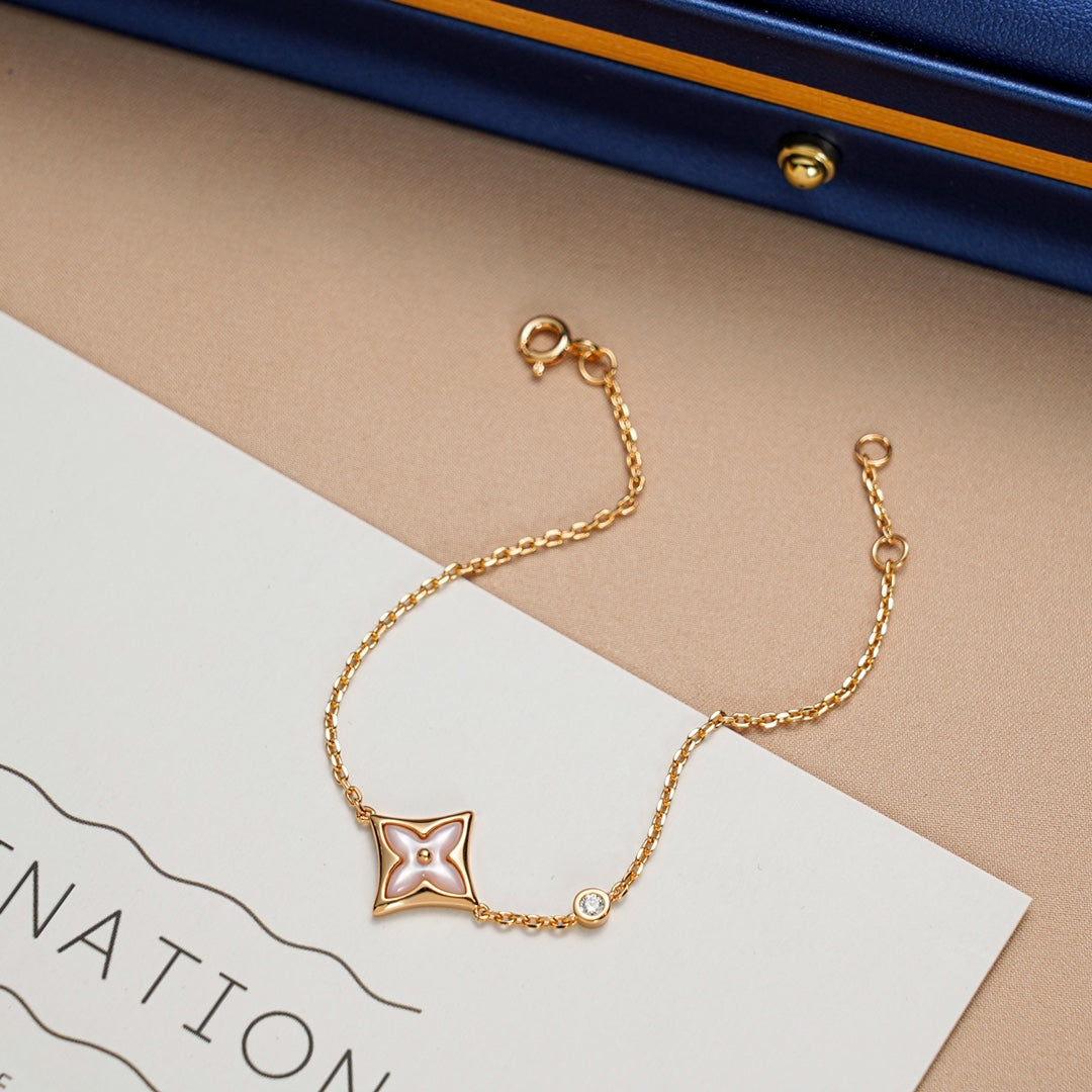 [Max Jewelry ]STAR 1 DIAMOND PINK GOLD BRACELET