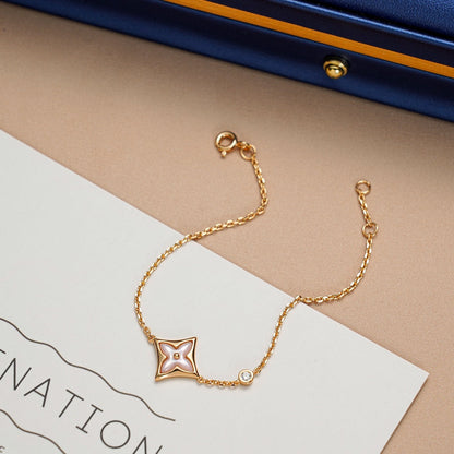[Max Jewelry ]STAR 1 DIAMOND PINK GOLD BRACELET