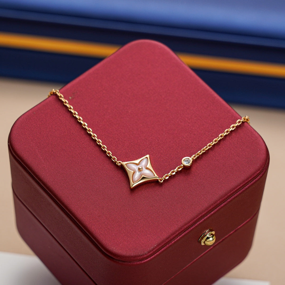 [Max Jewelry ]STAR 1 DIAMOND PINK GOLD BRACELET