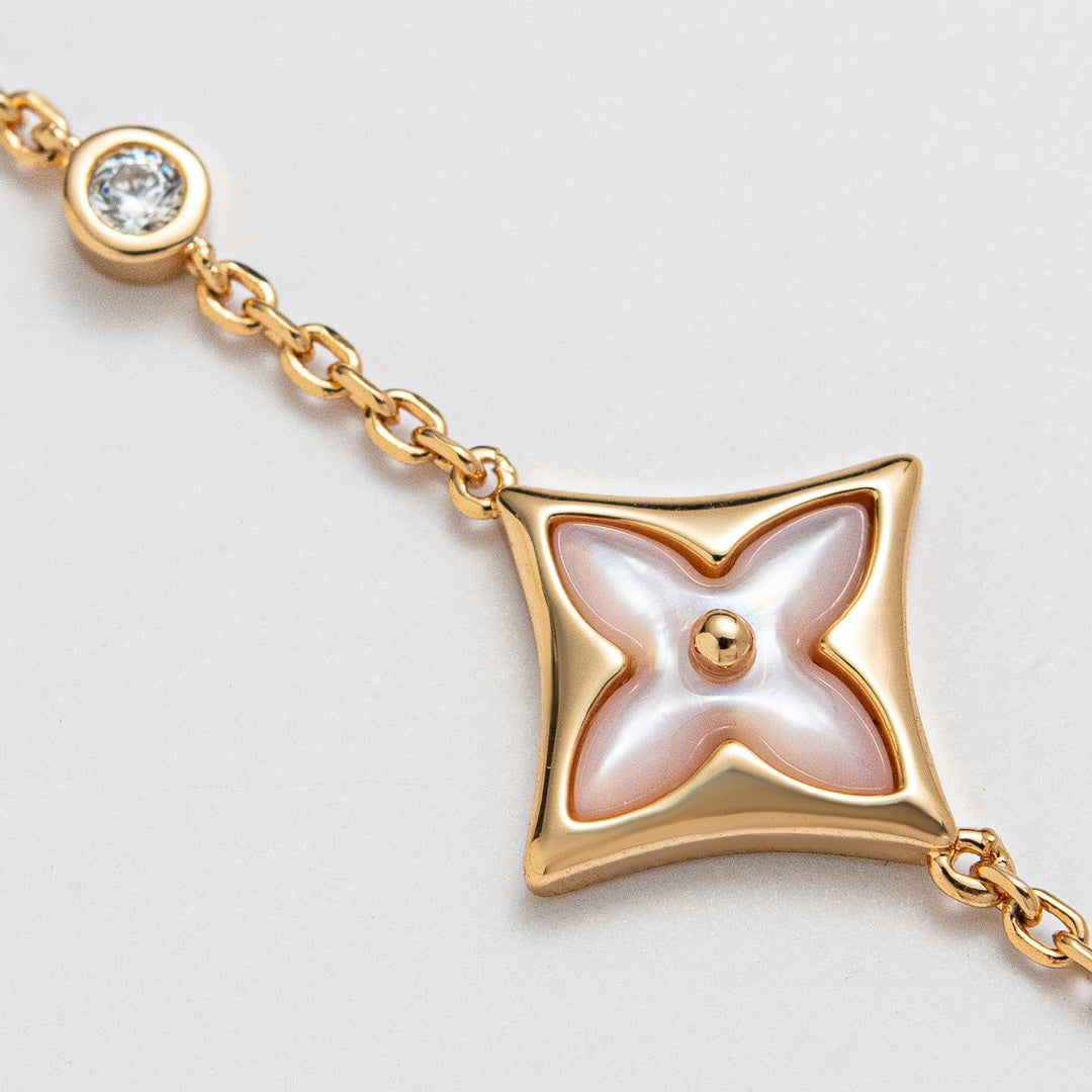 [Max Jewelry ]STAR 1 DIAMOND PINK GOLD BRACELET