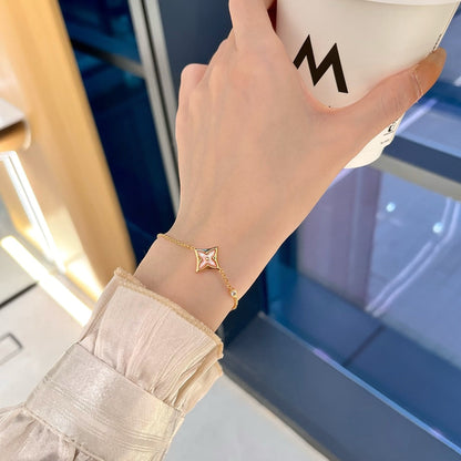 [Max Jewelry ]STAR 1 DIAMOND PINK GOLD BRACELET