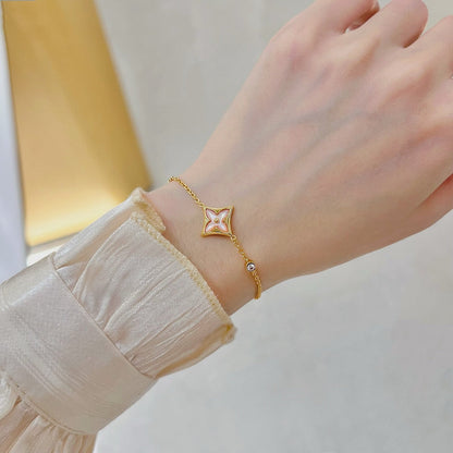 [Max Jewelry ]STAR 1 DIAMOND PINK GOLD BRACELET