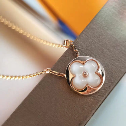 [Max Jewelry ]SUN MOP GOLD 1 DIAMOND NECKLACE