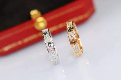 [Max Jewelry ]LOVE RING 3.6MM DIAMOND PAVED