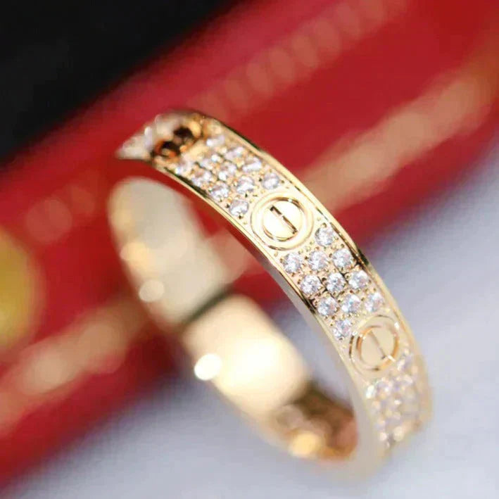 [Max Jewelry ]LOVE RING 3.6MM DIAMOND PAVED