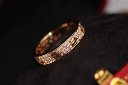 [Max Jewelry ]LOVE RING 3.6MM DIAMOND PAVED