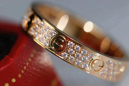 [Max Jewelry ]LOVE RING 3.6MM DIAMOND PAVED