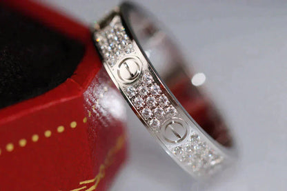 [Max Jewelry ]LOVE RING 3.6MM DIAMOND PAVED