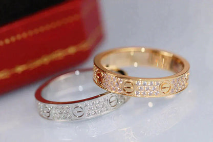 [Max Jewelry ]LOVE RING 3.6MM DIAMOND PAVED