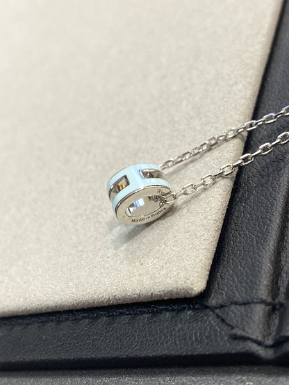 [Max Jewelry ]POP H LIGHT BLUE NECKLACE