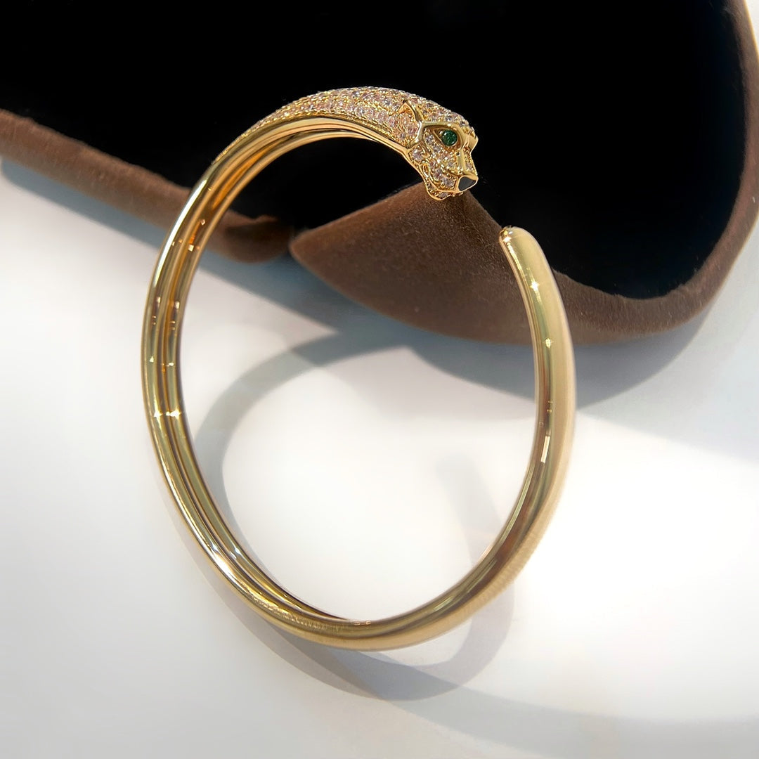 [Max Jewelry ]PANTHERE GOLD DIAMOND OPEN BRACELET